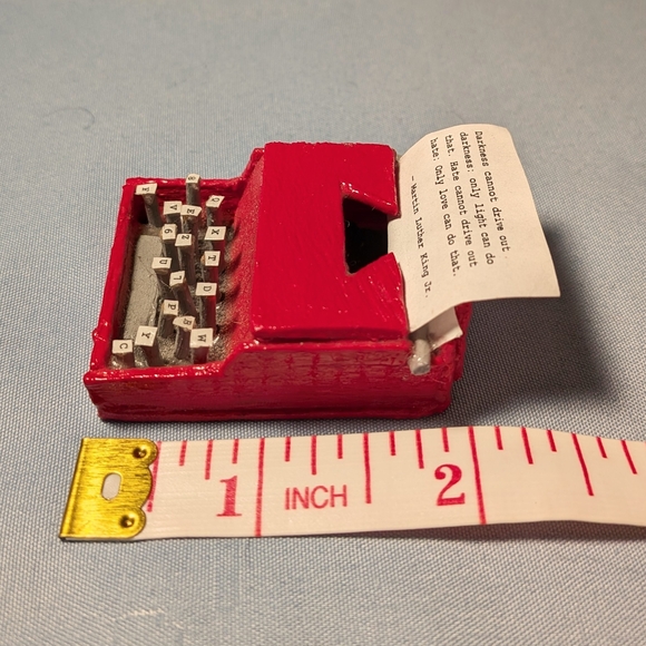 Tiny Typewriter Classic Red Martin Luther King Jr Quote Handmade Miniature Art - Picture 3 of 10